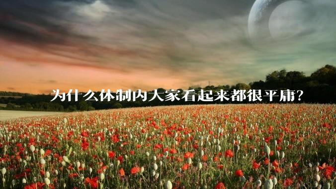 为什么体制内大家看起来都很平庸？