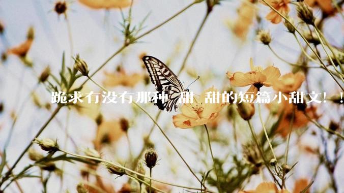 跪求有没有那种齁甜齁甜的短篇小甜文！！！？